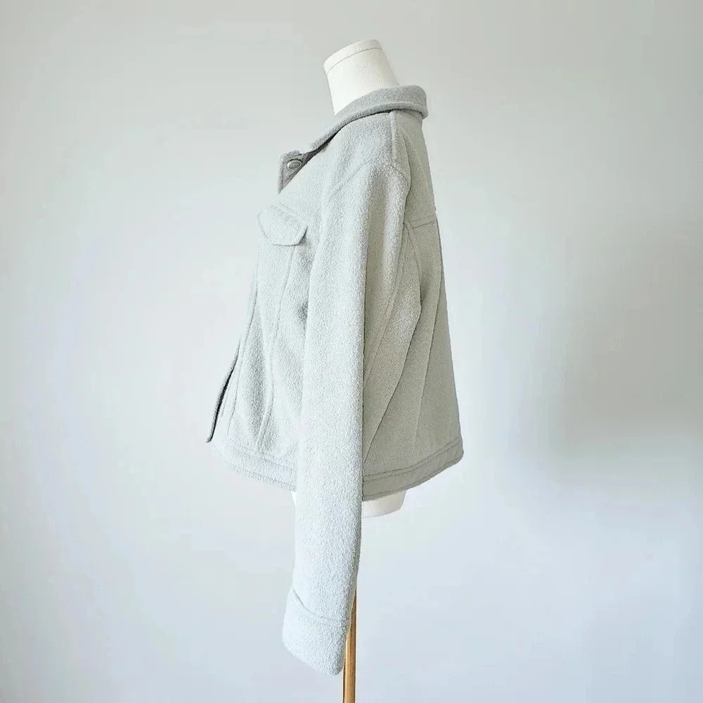 Joie Size XL cropped boxy shacket Sage green button up jacket - Picture 3 of 10